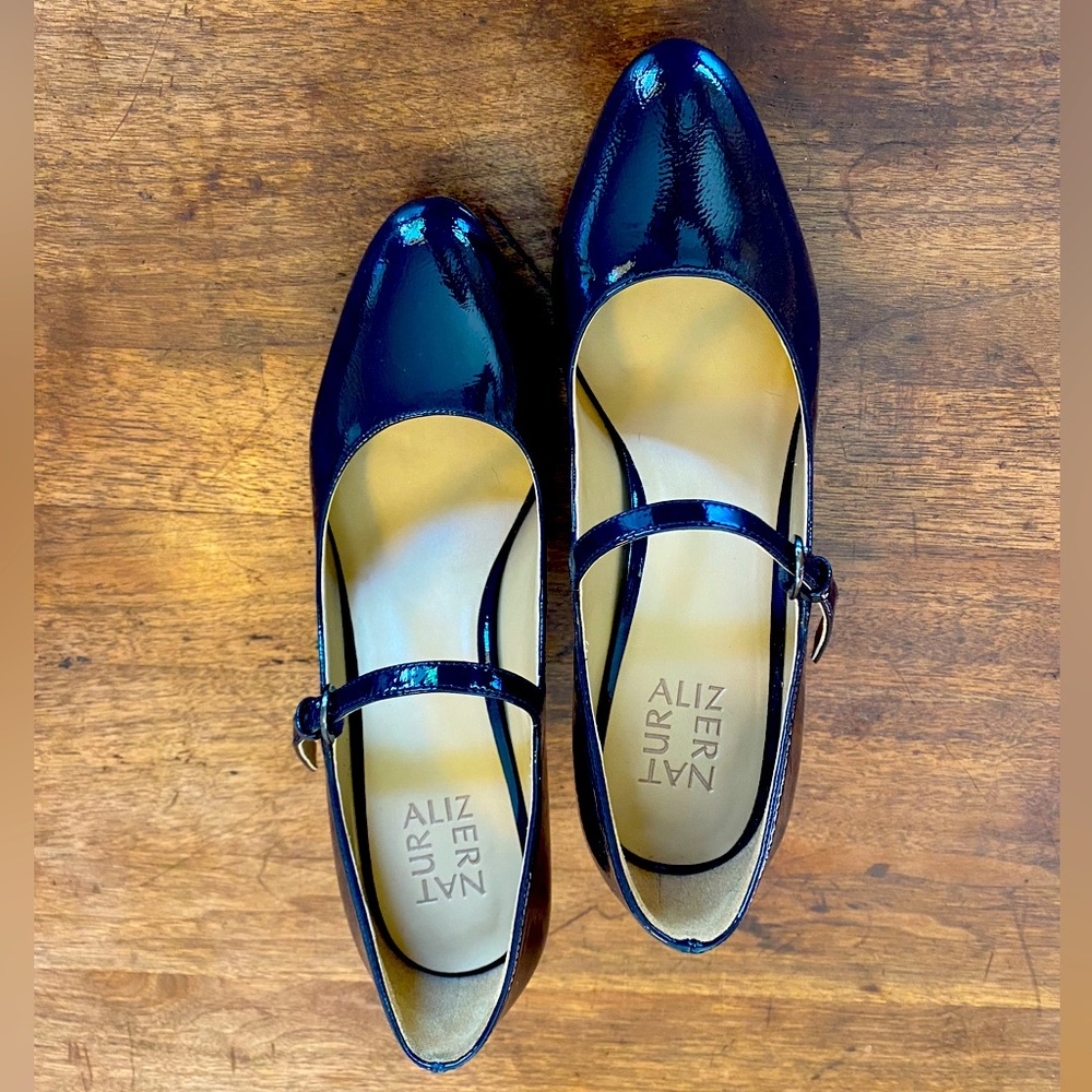 Naturalizer Talissa Mary Janes, Navy Patent Leather